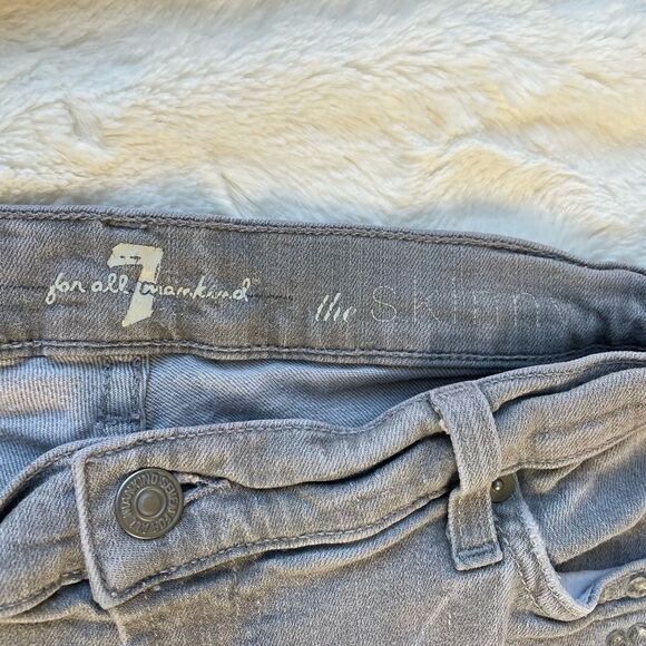 7 For All Mankind Gray Embellished Skinny Jean - Women’s 32 - Picture 8 of 9
